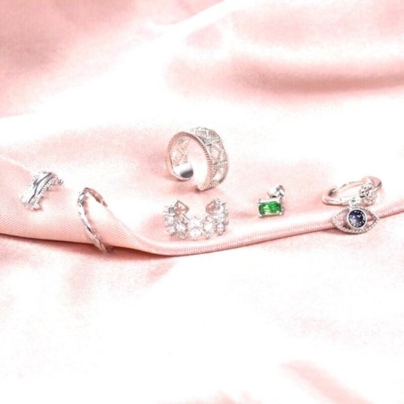 New Beautiful 925 Silver 6 Piece Set Earrings - Picture 3 of 3